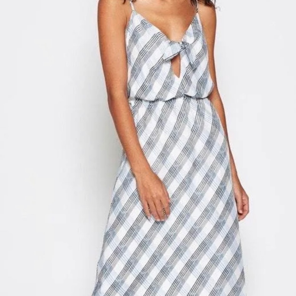 Joie Abiah Plaid Silk Midi Dress